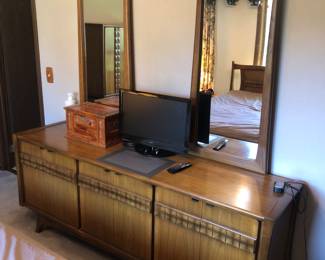 Mid Century Modern King Bedroom Suite by Red Lion Furniture Company of Red Lion, PA.  Includes Headboard, Dresser, Chest of Drawers & End Tables