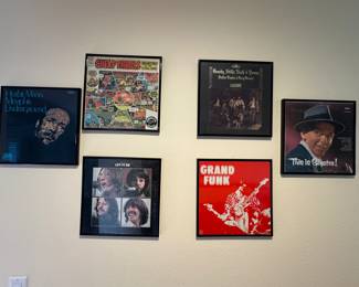 framed vinyl record covers