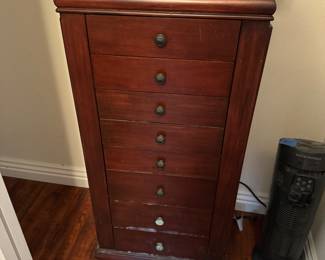 jewelry storage chest. never used, but does have a little water damage on the bottom.