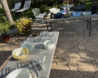 vintage and new pyrex glass bowls, misc kitchen cookware