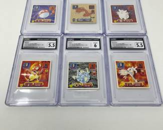6 Rare Graded Vintage Pokemon Series Stickers!