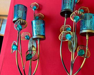 Peacock candle holders