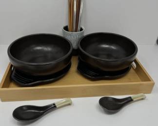 	Noodle - Ramen - Soup Bowl Set - Bowls, Trivets, Spoons, & Chopsticks