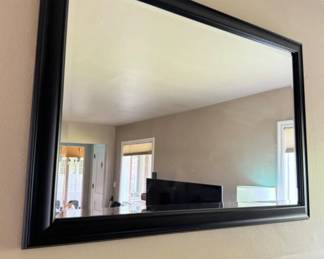 Black Framed Wall Mirror - Beveled Mirror - 40"L