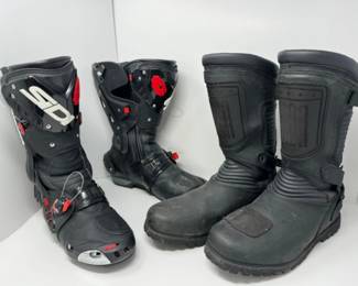 Mens Motorcycle Boots: Sidi Rex Black Sz 10 & Icon Prep Sz 10.5