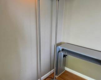 Pair of Matching Brushed Chrome Floor Lamps