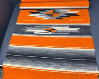 Vibrant Orange Boho Southwestern Woven Runner Rug Tapestry