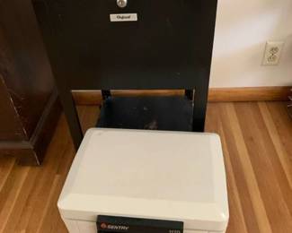 Metal file cabinet 16x18 and Sentry safe (NO key)