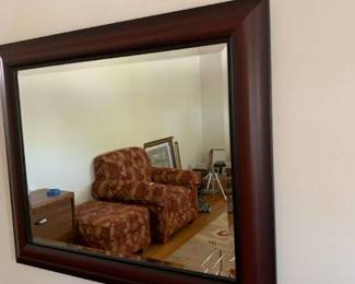 Framed beveled mirror 34x28