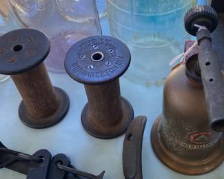Blow Torch and Wooden Spools
