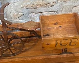 Metal and Wooden Ice Delivery Tricycle