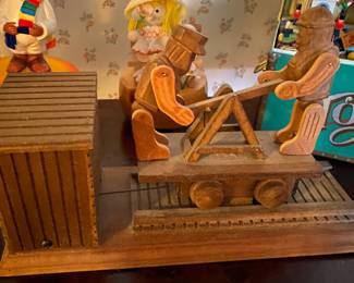 Wooden Handcar Music Box