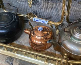 Copper and Cast Iron Kettles