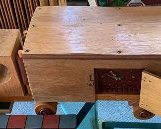 Wooden Tractor Trailer Clock