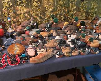 Resin Ducks and Two Duck Decoys