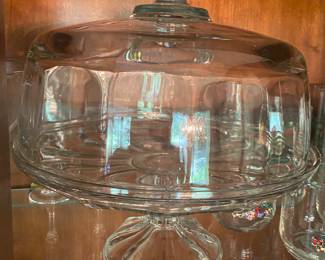 Large Glass Cake Stand and Cover