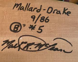 Two Carved Mark McLean Mallard Ducks