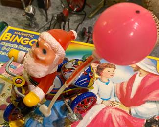 Vintage Wind-up Santa on Tricycle