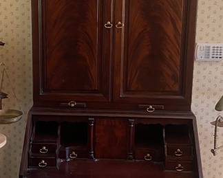 Mahogany Slant Front Desk with Book Shelf