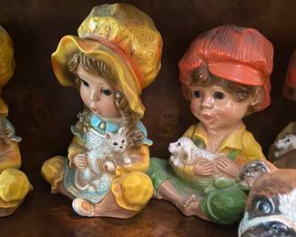 Mid-century Boy and Girl Figurines