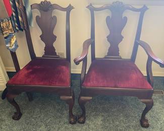 Pair of Henkel Harris Ball and Claw Mahogany Chairs