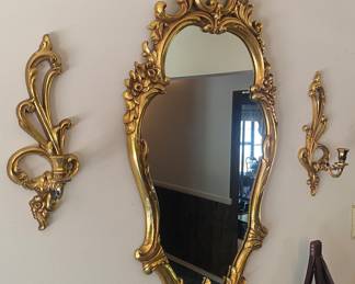 Wall Mirror with Candle Sconces