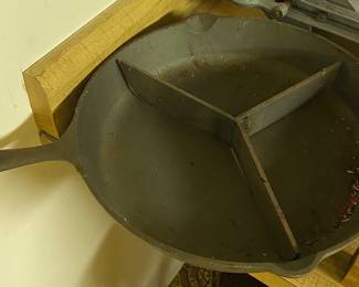 Large Cast Iron Pan with Divider