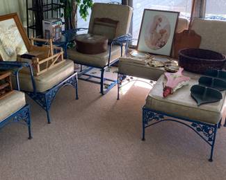 Vintage Six Piece Metal Outdoor Set