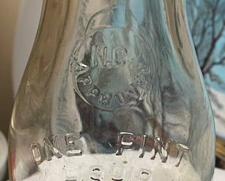 Pint Size Morrolean Farm Slug Plate Milk Bottle from Maxton, N.C.