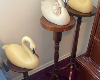 Geese and Plant Stands