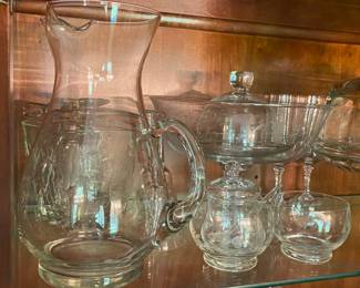 Assorted Glass Pitchers and More
