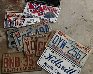 Assorted License and Advertising Plates