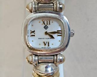 David Yurman Women's Twisted Bracelet Wristwatch 925 Sterling Silver & 18kt Gold