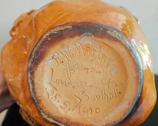 R.W. Martin & Brothers,   Double-sided Face character jug, 1910, Salt glazed stoneware. Signed