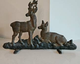 Cast Stag And Doe Doorstop