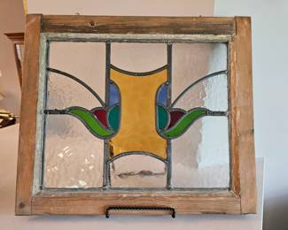 Antique Stained Glass "Tulips"