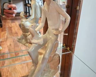 Lladro Shepherd with Spaniel Dog