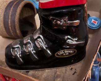 Ezra Brooks Ski Shoe Liquor bottle
