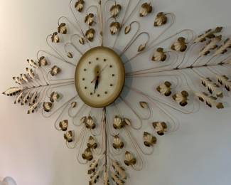 Large Mid Century Electric Clock