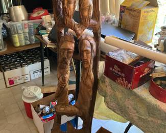 Large carved wooden sculpture
