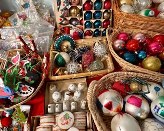 Pushpin sequin & Polish glass ornaments.