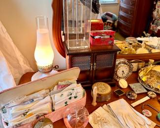 Dresser full of pretties.