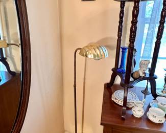 Brass floor lamp.
