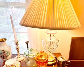 Beautiful Waterford crystal table lamp.