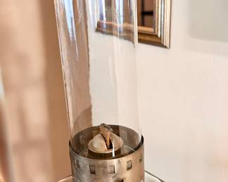 Square base oil lamp.