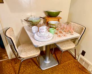 Retro formica table and 4 chairs.