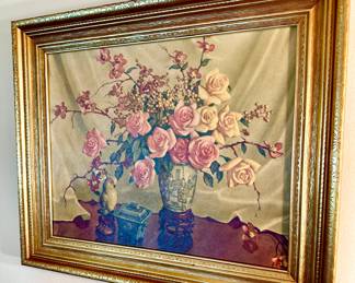 Floral framed artwork.