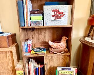 Bookcase with games & books.