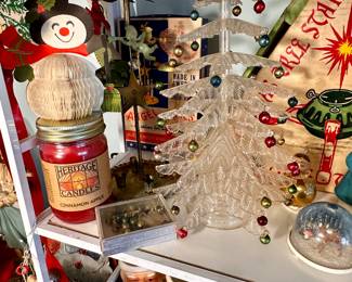 Crystal Pine Tree with ornaments.