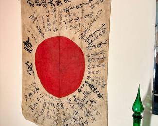 WWII Japanese Good Luck silk flag.
